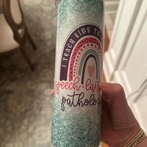 Speech-Language Pathology Tumbler with Rainbow Design